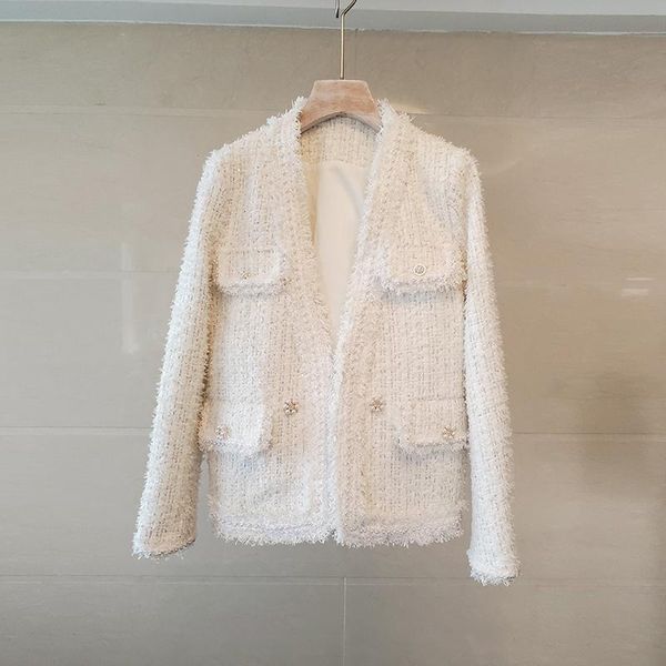women's jackets white tweed coat women v-neck long sleeve autumn woolen coats french tassel plus size pearls button outwear b913, Black;brown
women's jackets white tweed coat women v-neck long sleeve autumn woolen coats french tassel plus size pearls button outwear b913, Black;brown