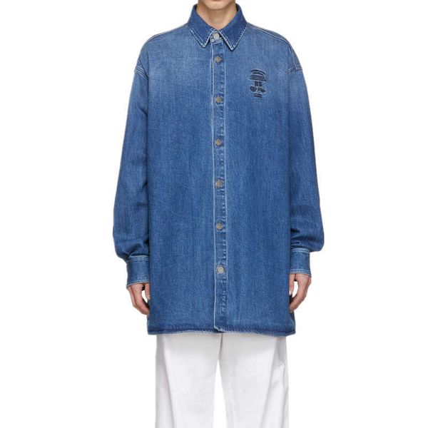 men's casual shirts reverse fashion 19fw autumn and winter raf simons embroidered leather brand heavy wash denim shirt super high stree, White;black
men's casual shirts reverse fashion 19fw autumn and winter raf simons embroidered leather brand heavy wash denim shirt super high stree, White;black
