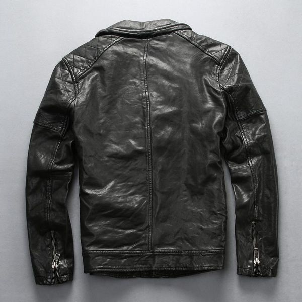 leather 2021 genuine motorcycle jacket men's vegetable-tanned goatskin diagonal zipper lapel coat black & faux
leather 2021 genuine motorcycle jacket men's vegetable-tanned goatskin diagonal zipper lapel coat black & faux