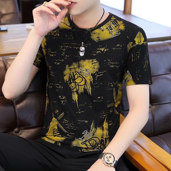 men's t shirts summer large ice silk short sleeve t-shirt personalized printed base shirt youth loose round neck fashion wear, White;black
men's t shirts summer large ice silk short sleeve t-shirt personalized printed base shirt youth loose round neck fashion wear, White;black