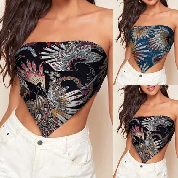 chic feather printed crop fashion sleeveless tube for women backless irregular cropped feminino streetwear women's tanks & cam, White
chic feather printed crop fashion sleeveless tube for women backless irregular cropped feminino streetwear women's tanks & cam, White
