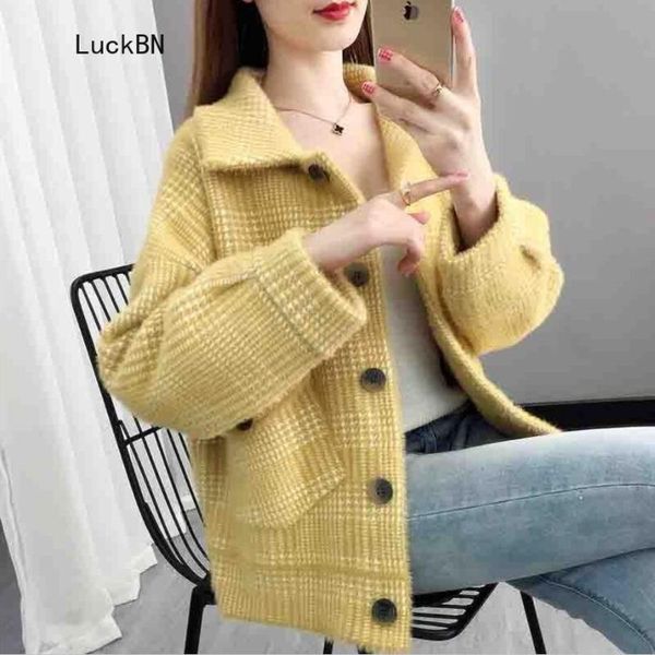 women's wool & blends womens jacket autumn ladies imitation mink clothes velvet knitted cardigan winter korean loose short coat women v, Black
women's wool & blends womens jacket autumn ladies imitation mink clothes velvet knitted cardigan winter korean loose short coat women v, Black