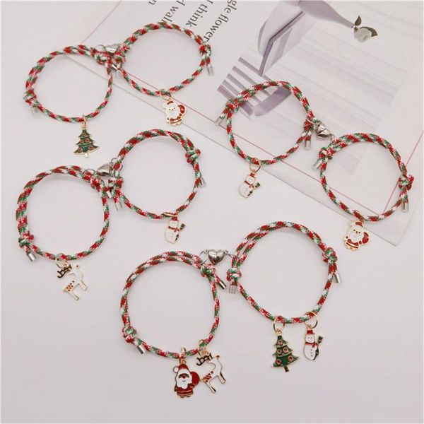 link, chain 1 pair couple bracelet love magnet attractive christmas friend lover gift adjustable elastic rope fashion jewelry, Black
link, chain 1 pair couple bracelet love magnet attractive christmas friend lover gift adjustable elastic rope fashion jewelry, Black