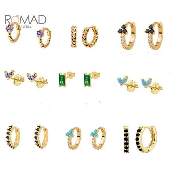 hoop & huggie romad 925 sterling silver round hoops earrings 2021 trend purple black green zircon earring jewelry pendientes mujer, Golden;silver
hoop & huggie romad 925 sterling silver round hoops earrings 2021 trend purple black green zircon earring jewelry pendientes mujer, Golden;silver