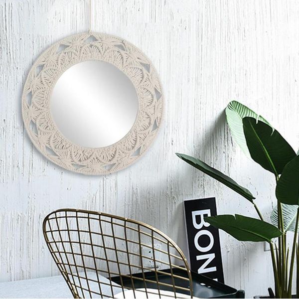 mirrors 1 pc beige round bohemian mirror macrame hand - made cotton rope home hanging wall decoration stylish
mirrors 1 pc beige round bohemian mirror macrame hand - made cotton rope home hanging wall decoration stylish