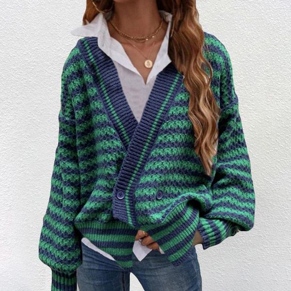 women's knits & tees fashion women v-neck striped printed sweater casual loose knitted long sleeve cardigan jacket knitwear outwear sue, White
women's knits & tees fashion women v-neck striped printed sweater casual loose knitted long sleeve cardigan jacket knitwear outwear sue, White