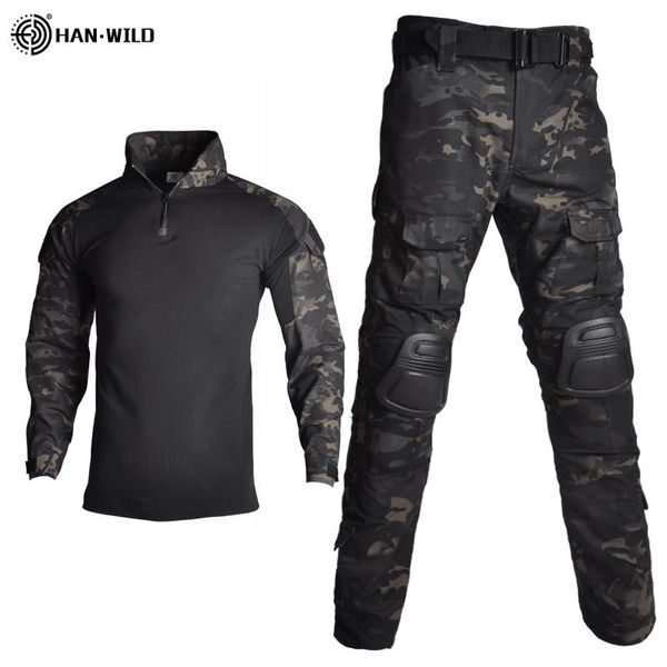 hunting sets tactical suit military uniform training camouflage shirts pants paintball clothes with pads 10 pockets, Camo
hunting sets tactical suit military uniform training camouflage shirts pants paintball clothes with pads 10 pockets, Camo