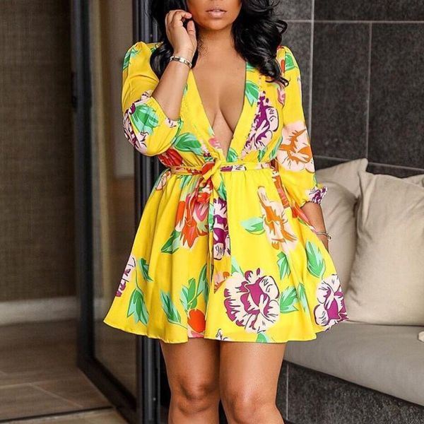 casual dresses women printed mini dress long sleeves deep v neck floral vintage african female summer fashion elegant high waist pleate, Black;gray
casual dresses women printed mini dress long sleeves deep v neck floral vintage african female summer fashion elegant high waist pleate, Black;gray