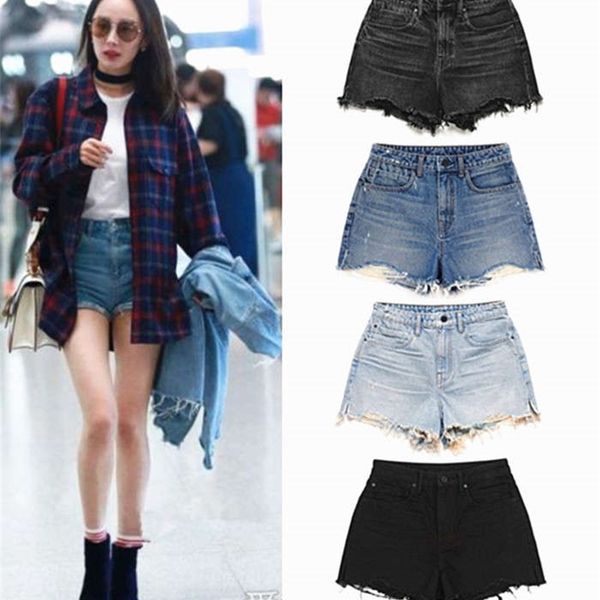 women's jeans yang mi's same black high waisted denim shorts summer holes show thin hairy loose wide leg pants fashion 1vyj, Blue
women's jeans yang mi's same black high waisted denim shorts summer holes show thin hairy loose wide leg pants fashion 1vyj, Blue