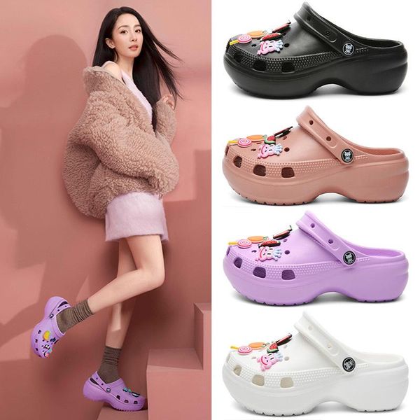 dress shoes summer thick-soled hole beach sandals 2021 cloud female slippers fashion jelly for women, Black
dress shoes summer thick-soled hole beach sandals 2021 cloud female slippers fashion jelly for women, Black