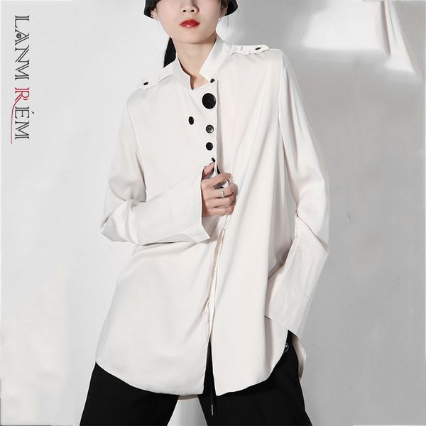 women beige personality button big size blouse stand collar long sleeve shirt fashion tide spring summer 2e1342 210507, White
women beige personality button big size blouse stand collar long sleeve shirt fashion tide spring summer 2e1342 210507, White