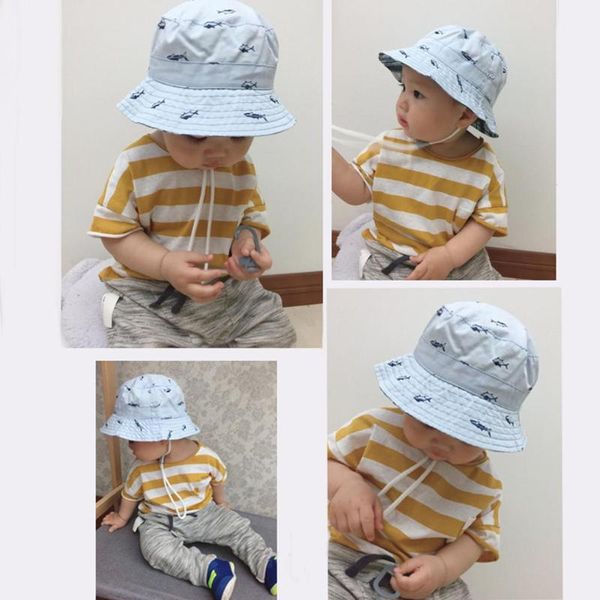 cloches cartoon fish print kids summer sun hat uv protection bucket cap with chin strap, Blue;gray
cloches cartoon fish print kids summer sun hat uv protection bucket cap with chin strap, Blue;gray