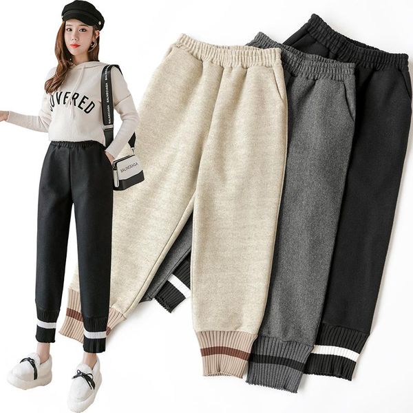 women's pants & capris 2021 woolen pant thick warm autumn winter women elastic waist female trousers black gray harem wool ankle-length, Black;white
women's pants & capris 2021 woolen pant thick warm autumn winter women elastic waist female trousers black gray harem wool ankle-length, Black;white