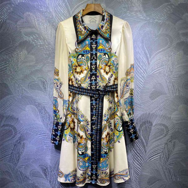 casual dresses 2021 spring runways women of beading floral printing belt b562, Black;gray
casual dresses 2021 spring runways women of beading floral printing belt b562, Black;gray