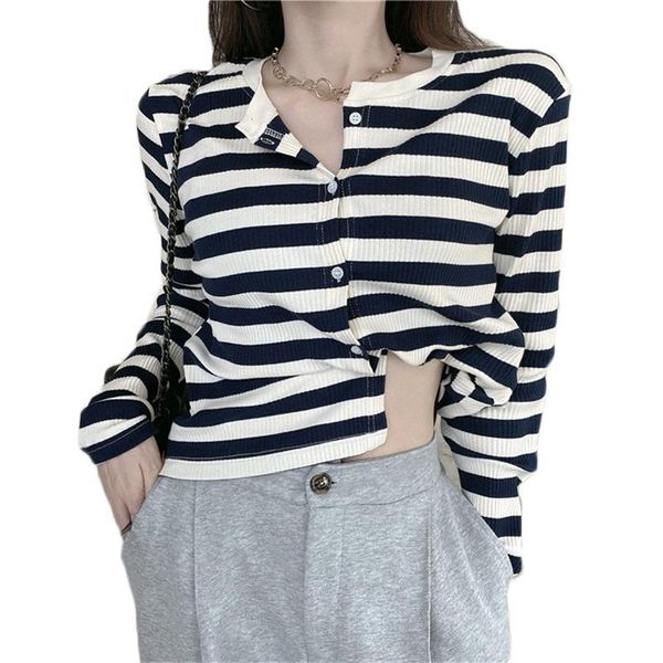 women's knits & tees western style slim striped long-sleeved knit women spring and autumn rretro wild cardigan jacket long sleeve coat, White
women's knits & tees western style slim striped long-sleeved knit women spring and autumn rretro wild cardigan jacket long sleeve coat, White