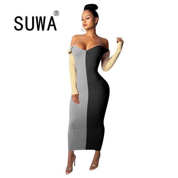 fall winter knit patchwork deep v neck long sleeve bodycon women sheath ankle-length dresses lady gowns 210525, Black;gray
fall winter knit patchwork deep v neck long sleeve bodycon women sheath ankle-length dresses lady gowns 210525, Black;gray