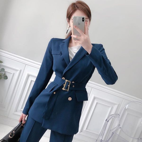 office ladies blazer set 2021 autumn women pant suit belted jacket and elegant 2 pieces female y398 women's two piece pants, White
office ladies blazer set 2021 autumn women pant suit belted jacket and elegant 2 pieces female y398 women's two piece pants, White