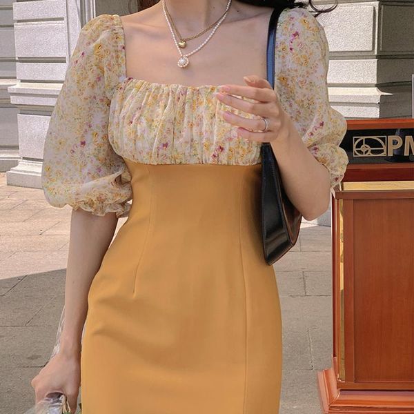 party dresses 2021 elegant floral dress women summer print bodycon split midi puff sleeve pretty vintage fishtail, White;black
party dresses 2021 elegant floral dress women summer print bodycon split midi puff sleeve pretty vintage fishtail, White;black