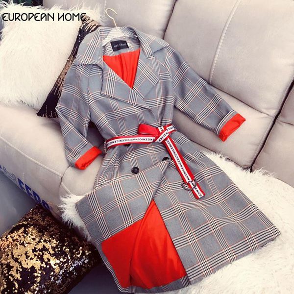 women's trench coats spring fashion coat women medium-long long sleeve vintage plaid turn-down collar windbreaker casual overcoat 887, Tan;black
women's trench coats spring fashion coat women medium-long long sleeve vintage plaid turn-down collar windbreaker casual overcoat 887, Tan;black