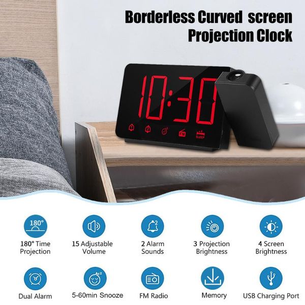 other clocks & accessories digital projection alarm clock with fm radio snooze function 4 dimmer dual usb charging 12h/24h for bedrooms
other clocks & accessories digital projection alarm clock with fm radio snooze function 4 dimmer dual usb charging 12h/24h for bedrooms