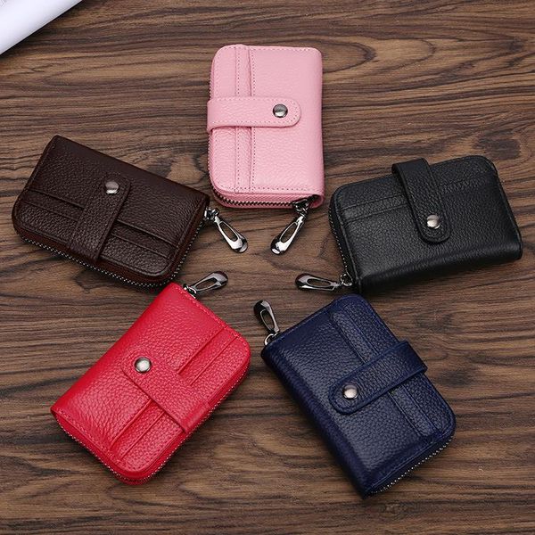 card holders short zipper women's first layer cowhide rfid holder men's multi-function leather organ id, Brown;gray
card holders short zipper women's first layer cowhide rfid holder men's multi-function leather organ id, Brown;gray