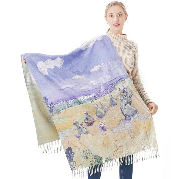 scarves winter warm cashmere scarf women luxury oil paint pashmere shawl femme designer outdoor cape blanket with tassels xd760, Blue;gray
scarves winter warm cashmere scarf women luxury oil paint pashmere shawl femme designer outdoor cape blanket with tassels xd760, Blue;gray