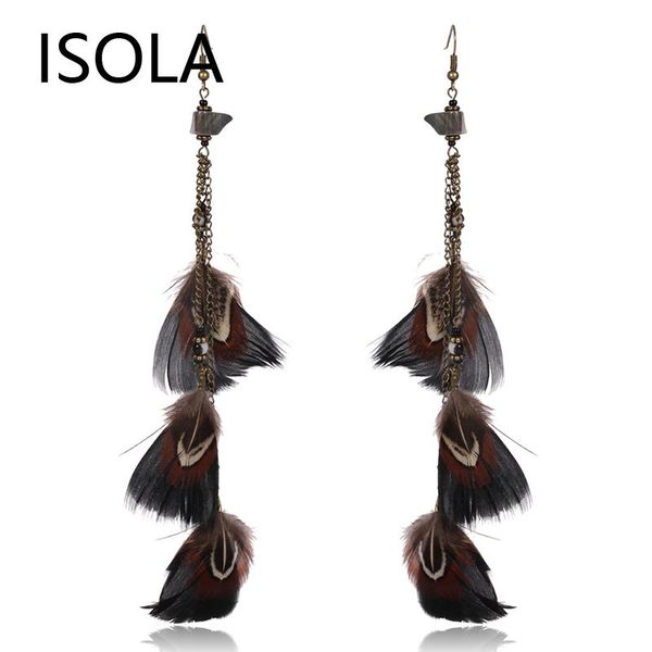 long chian hanging black feathers ethnic feather earrings statement bohemia charming boho dangle & chandelier, Silver
long chian hanging black feathers ethnic feather earrings statement bohemia charming boho dangle & chandelier, Silver