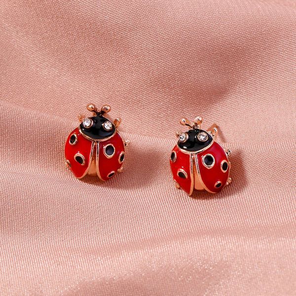cute and simple ornaments insect inlaid diamond ladybug accessories female simulation animal earrings, Black
cute and simple ornaments insect inlaid diamond ladybug accessories female simulation animal earrings, Black
