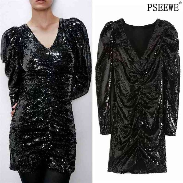 black sequin party dress women winter ruched glitter long sleeve mini es ladies sparkly vintage 210519, Black;gray
black sequin party dress women winter ruched glitter long sleeve mini es ladies sparkly vintage 210519, Black;gray
