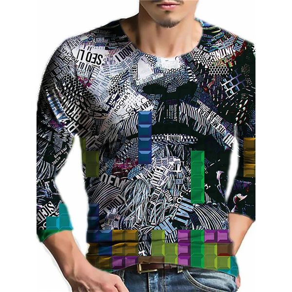 tetris mens 3d print t-shirt visual impact party streetwear round neck long sleeves graphic optical illusion plus size print daily, White;black
tetris mens 3d print t-shirt visual impact party streetwear round neck long sleeves graphic optical illusion plus size print daily, White;black