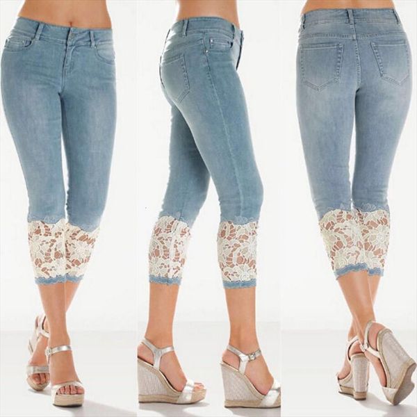 lace spliced calf length pants womens jeans fashion blue casual pencil plus size s 5xl
lace spliced calf length pants womens jeans fashion blue casual pencil plus size s 5xl
