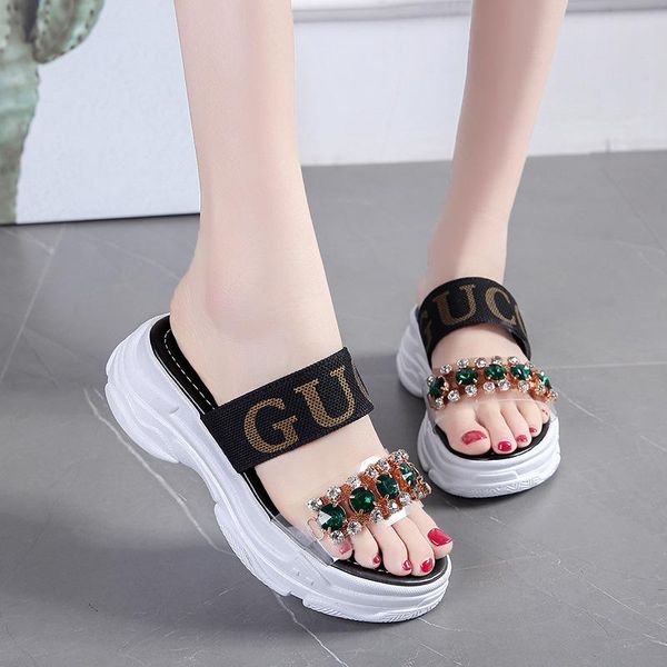 slippers platform summer women sandals comfortable open toe wedge shoes outdoor beach slides rhinestone casual luxury, Black
slippers platform summer women sandals comfortable open toe wedge shoes outdoor beach slides rhinestone casual luxury, Black