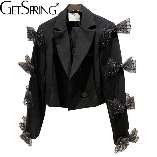 women's suits & blazers getspring women blazer bow sequins patchwork black short and jackets retro casual loose suit spring autumn, White;black
women's suits & blazers getspring women blazer bow sequins patchwork black short and jackets retro casual loose suit spring autumn, White;black