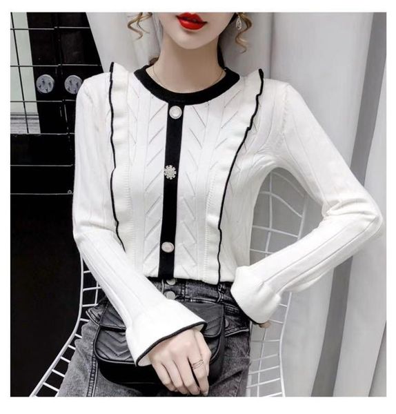 fashion women's sweaters 2021 runway luxury european design party style clothing, White;black
fashion women's sweaters 2021 runway luxury european design party style clothing, White;black