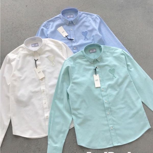 men's casual shirts ami 2021 love a heart long sleeve fresh sweet single breasted cotton solid color and women's shirt, White;black
men's casual shirts ami 2021 love a heart long sleeve fresh sweet single breasted cotton solid color and women's shirt, White;black