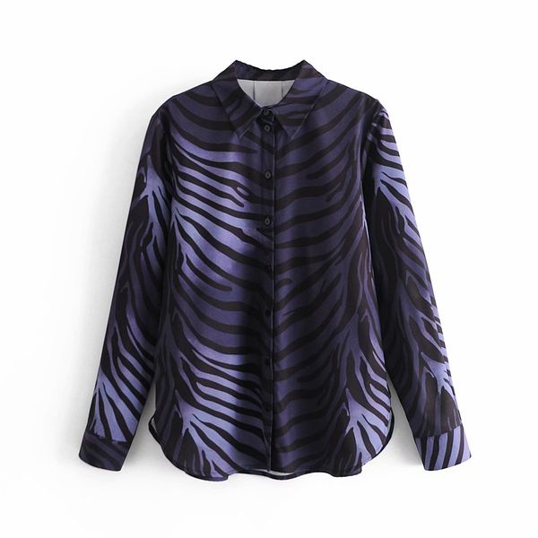 women's knits & tees streetwear women blue zebra-stripe print shirts fashion ladies turn down collar elegant female chic butt, White
women's knits & tees streetwear women blue zebra-stripe print shirts fashion ladies turn down collar elegant female chic butt, White