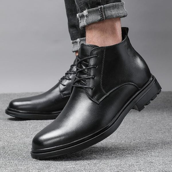 boots winter genuine leather shoes men warm cotton cow man ankle casual male footwear big size 35-47, Black
boots winter genuine leather shoes men warm cotton cow man ankle casual male footwear big size 35-47, Black