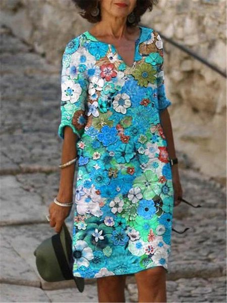 party dresses colorful floral printed women half sleeve dress autumn summer v neck straight loose lady midi sundress fashion casual d30, White;black
party dresses colorful floral printed women half sleeve dress autumn summer v neck straight loose lady midi sundress fashion casual d30, White;black