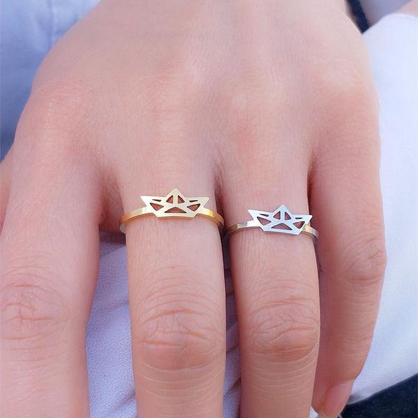 cluster rings adjustable size finger ring stainless steel anelli donna dainty mini origami boat for women men punk jewelry bff, Golden;silver
cluster rings adjustable size finger ring stainless steel anelli donna dainty mini origami boat for women men punk jewelry bff, Golden;silver
