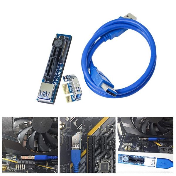 pci-e riser pcie pci-express x1 to x4 with usb3.0 extension cable computer cables & connectors
pci-e riser pcie pci-express x1 to x4 with usb3.0 extension cable computer cables & connectors