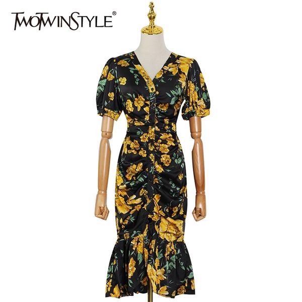 vintage print summer dress for women v neck puff short sleeve ruched slim midi trumpet female fashion clothing 210520, Black;gray
vintage print summer dress for women v neck puff short sleeve ruched slim midi trumpet female fashion clothing 210520, Black;gray