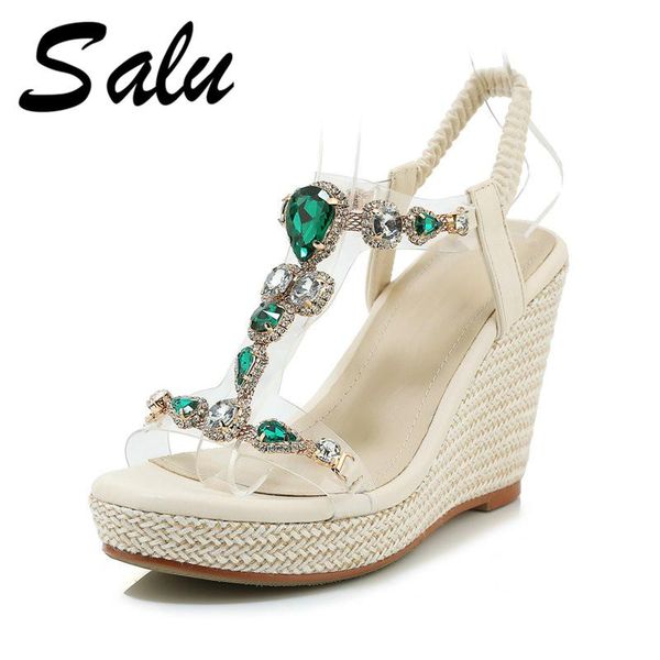 dress shoes salu 2021 sandals women summer rhinestone wedding party woman t-starp ladies wedges heel female, Black
dress shoes salu 2021 sandals women summer rhinestone wedding party woman t-starp ladies wedges heel female, Black