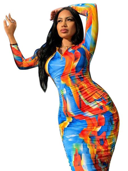 women's tie-dye long sleeve midi dress fashion casual high waist zippered slim fit bag hip dresses, Black;gray
women's tie-dye long sleeve midi dress fashion casual high waist zippered slim fit bag hip dresses, Black;gray