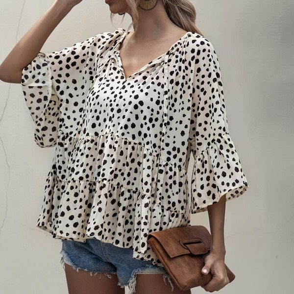 women's blouses & shirts polka dot print blouse shirt fashion women and 2021 fall female v neck ol blusas boho loose d30, White
women's blouses & shirts polka dot print blouse shirt fashion women and 2021 fall female v neck ol blusas boho loose d30, White