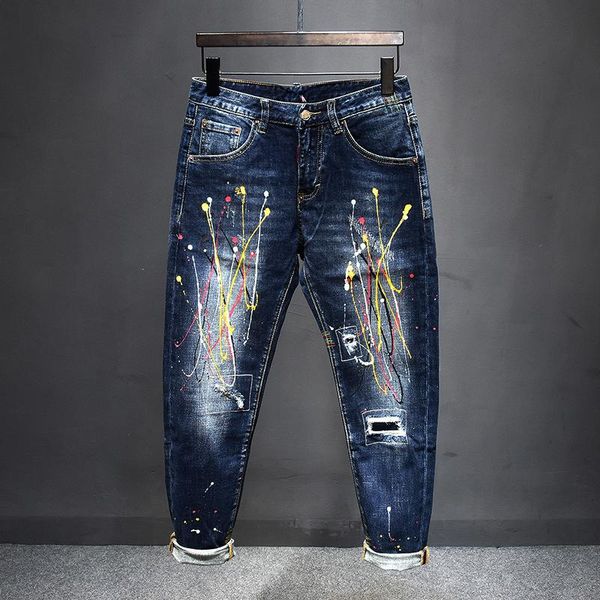 american streetwear fashion men jeans retro blue elastic slim fit ripped printed painted designer hip hop punk pants men's
american streetwear fashion men jeans retro blue elastic slim fit ripped printed painted designer hip hop punk pants men's