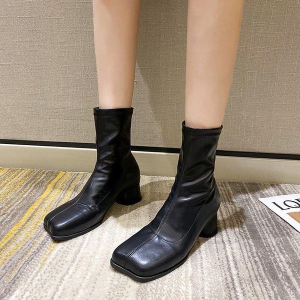 boots s female women shoes mid calf autumn british retro style leather square toe black motorcycle
boots s female women shoes mid calf autumn british retro style leather square toe black motorcycle