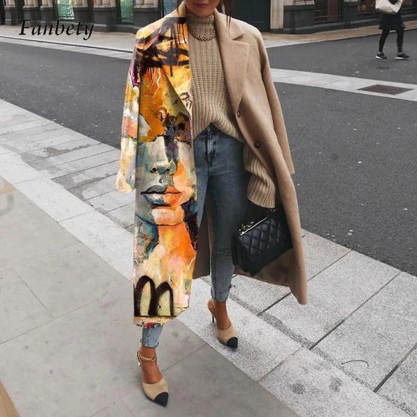 women's wool & blends women elegant abstract pattern printed long overcoat winter fashion sleeve cardigan jacket autumn lady blend oute, Black
women's wool & blends women elegant abstract pattern printed long overcoat winter fashion sleeve cardigan jacket autumn lady blend oute, Black