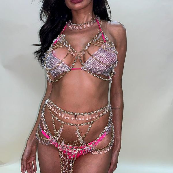 women's swimwear 2021 summer crystal women 2 piece bikinis cover up metal tassel chain beach wear festival rave swimsuit, White;black
women's swimwear 2021 summer crystal women 2 piece bikinis cover up metal tassel chain beach wear festival rave swimsuit, White;black