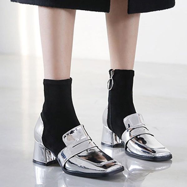 boots womens square toe patent leather stitching socks ankle chunky heel shoes punk stretchy black sliver 2022
boots womens square toe patent leather stitching socks ankle chunky heel shoes punk stretchy black sliver 2022