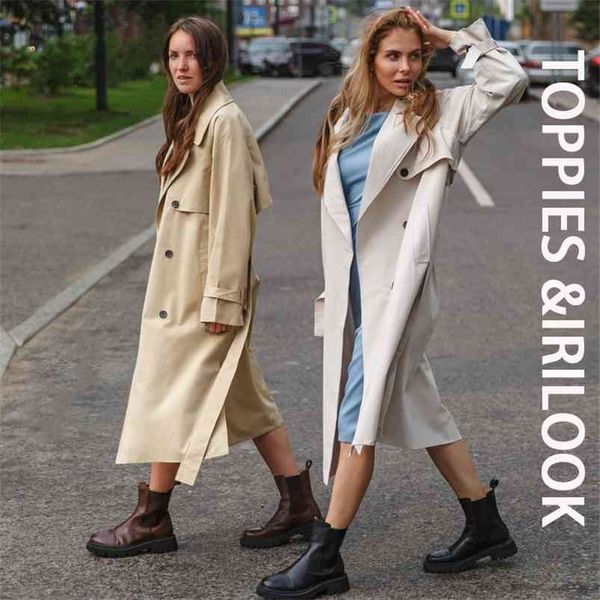 ies long trench coat 100% cotton loose oversized women's double-breasted belted lady cloak windbreaker 210825, Tan;black
ies long trench coat 100% cotton loose oversized women's double-breasted belted lady cloak windbreaker 210825, Tan;black